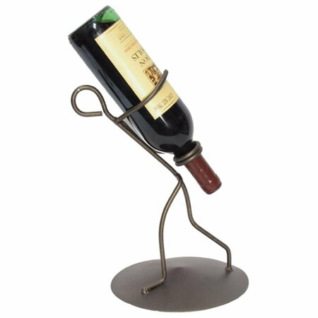 METROTEX DESIGNS Iron Borracho Wine Bottle Holder- Meteor Finish 21062
